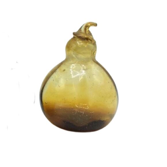 Vintage Amber ART Glass Fruit, Art Glass Pear - Picture 7 of 9